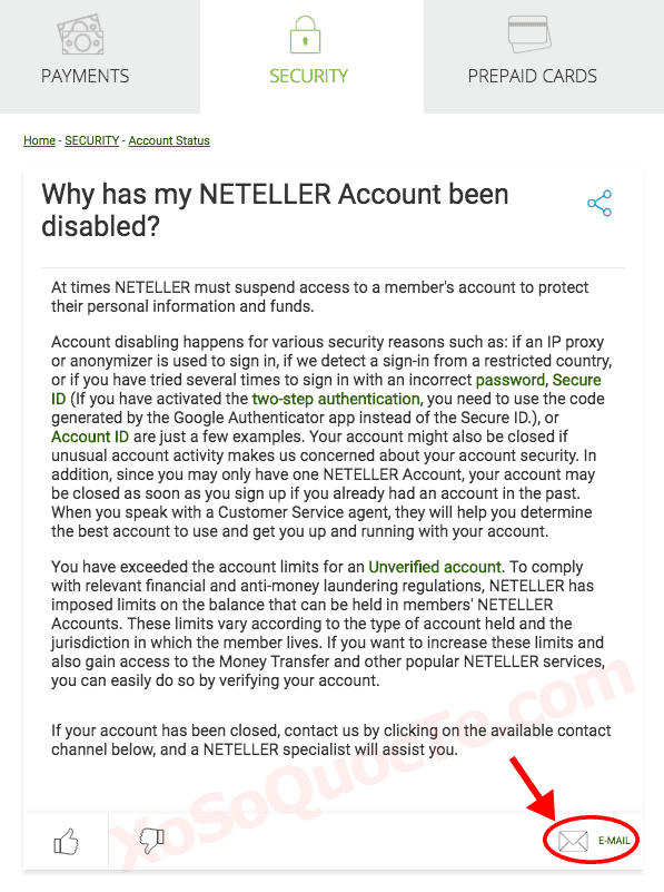 huong dan neteller khi tai khoan Neteller bi khoa