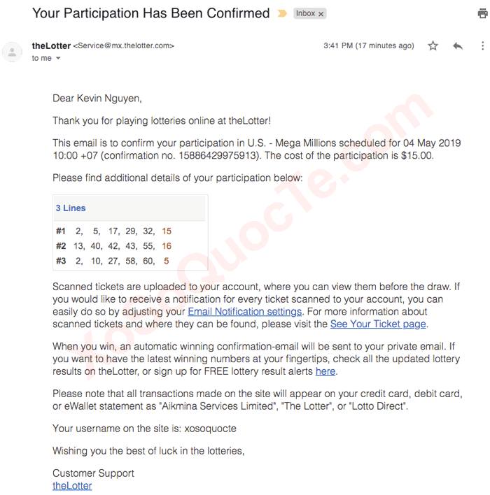 xac nhan mua ve so mega millions