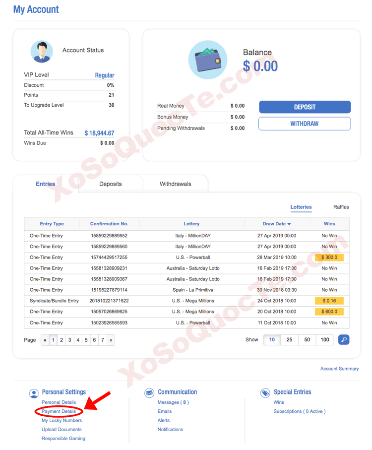 my account thelotter